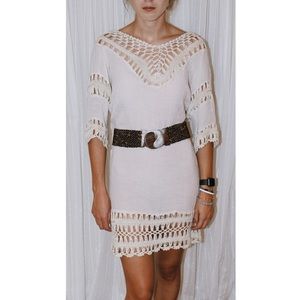 Beachy cream crochet cover up